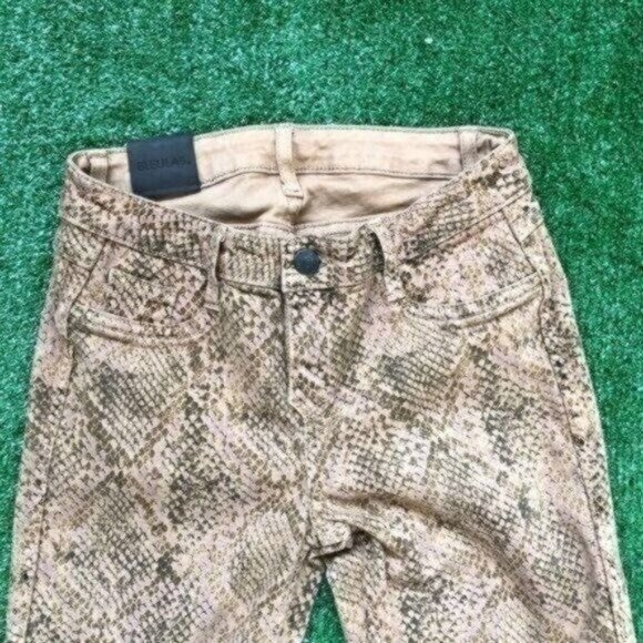 BleuLab 2 in 1 Jeans Double Sided Khaki / Snake Print Skinny Jeans Size 26 - Picture 8 of 8